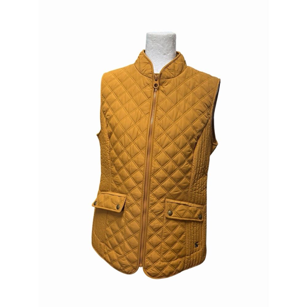 Joules Womens Size US 12 Quilted Gilet Minx Vest Lightweight Mustard Yellow